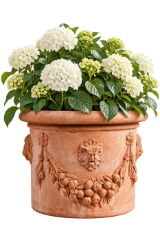 Preview: Reich verzierter Terracotta Cylinder - Cilindro festonato